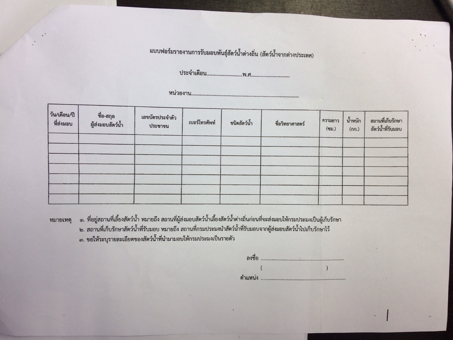 การดำเนินการมอบสัตว์น้ำต่างถิ่นที่ไม่ต้องการเลี้ยงให้กรมประมง..คลิก