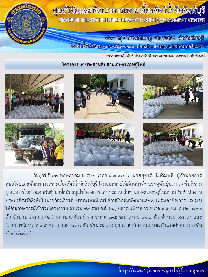 โครงการ 5 ประสานสืบสานเกษตรทฤษฎีใหม่..คลิก