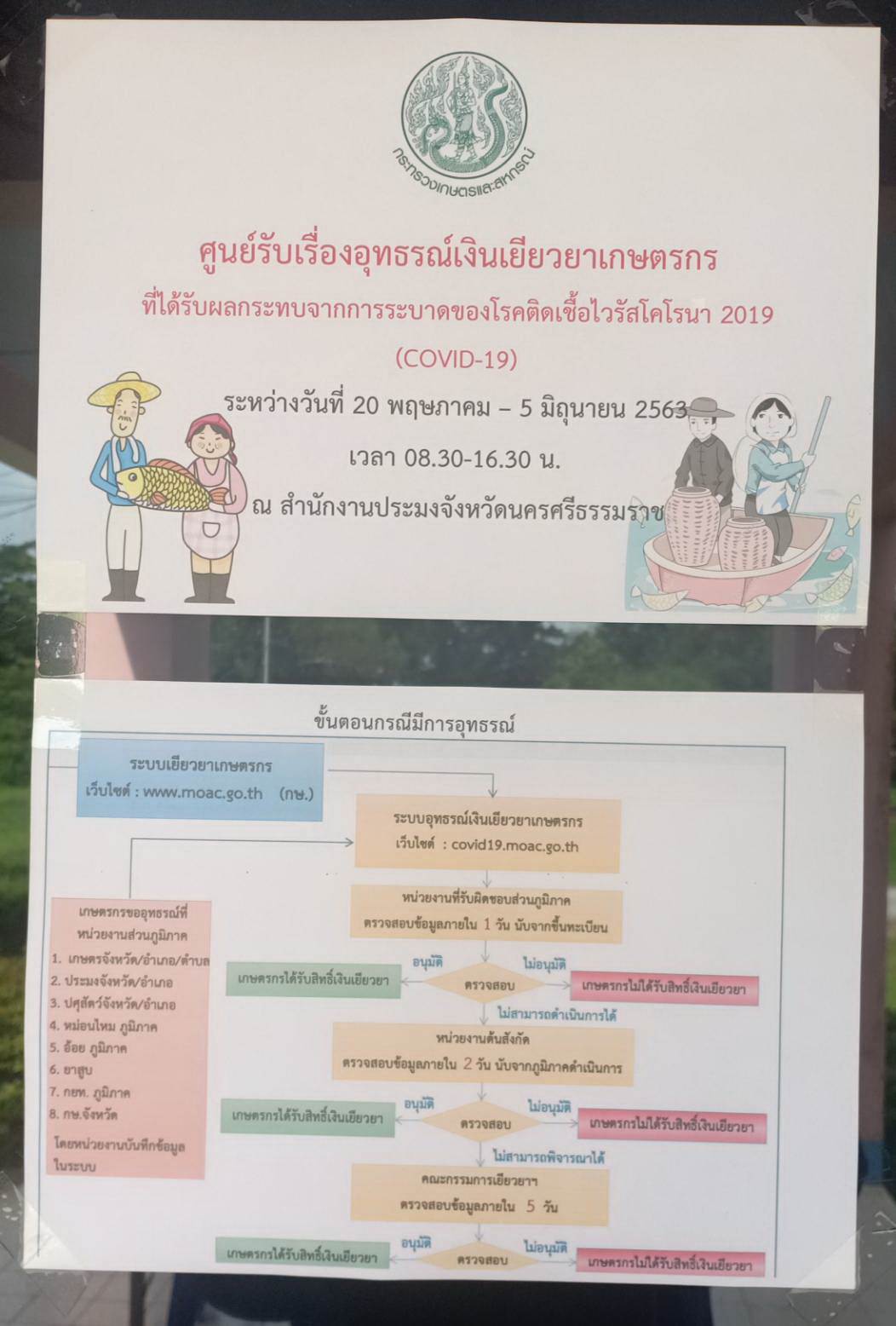 ศูนย์เรื่องอุทธรณ์เงินเยียวยาเกษตรกร ที่ได้รับผลกระทบจากการระบาดของโรคติดเชื้อไวรัสโคโรนา 2019 (COVID-19)