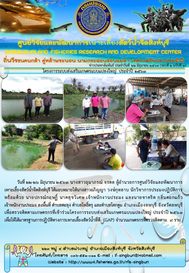 โครงการระบบส่งเสริมเกษตรแบบแปลงใหญ่ ประจำปี 2563..คลิก