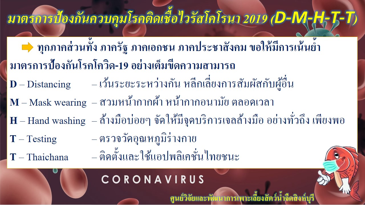 มาตรการป้องกันควบคุมโรคติดเชื้อไวรัสโคโรนา 2019 (D-M-H-T-T)..คลิก