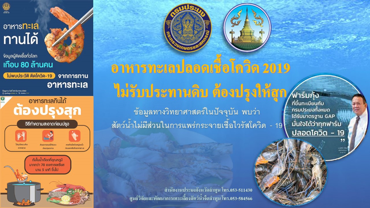 สำนักงานประมงจังหวัดลำพูน ประชาสัมพันธ์โควิด-19..คลิก