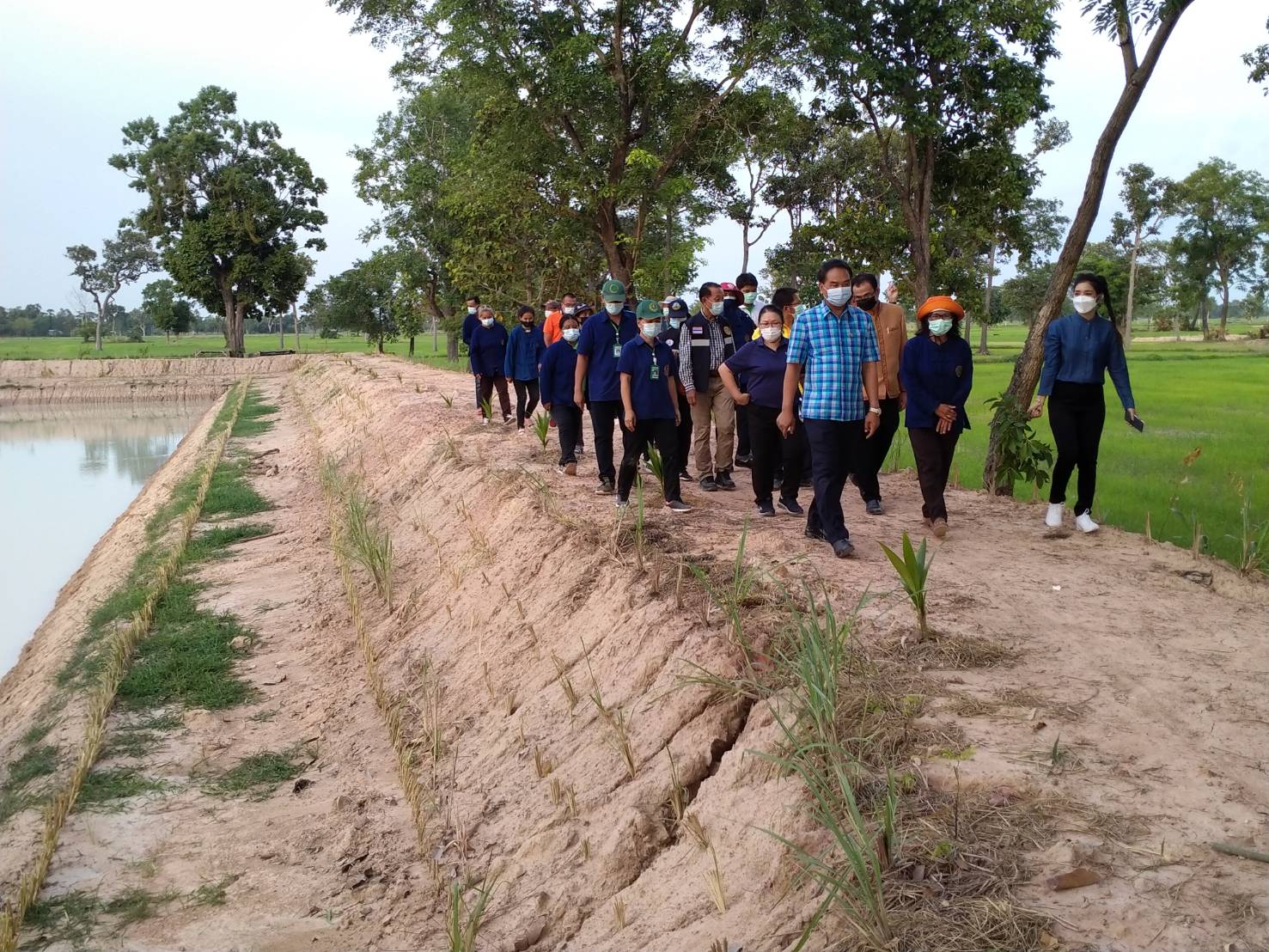 นายกิตติพงษ์ ลีลาศสง่างาม ประมงจังหวัดศรีสะเกษ พร้อมหัวหน้าส่วนราชการ และหน่วยงานที่เกี่ยวข้อง ลงพื้นที่ ให้กำลังใจเกษตรกร และร่วมบันทึกคลิป VDO ประชาสัมพันธ์โครงการ1ตำบล1กลุ่มเกษตรทฤษฎีใหม่..คลิก