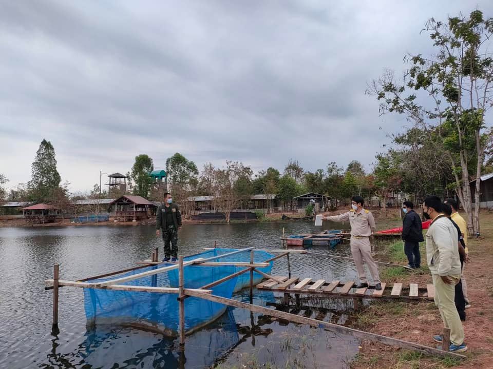 เข้าตรวจดูสถานที่ และร่วมจัดวางแผนสร้างโรงเพาะพักปลาแบบง่ายให้การสนับสนุนโครงการทหารพันธุ์ดี  ณ ค่ายพระยอดเมืองขวาง จังหวัดนครพนม..คลิก