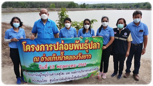 กิจกรรมเพิ่มผลผลิตสัตว์น้ำจืด ณ แหล่งน้ำอ่างเก็บน้ำคลองวังยาว..คลิก