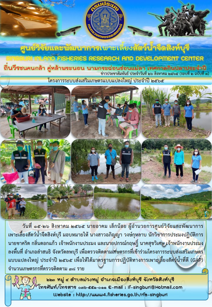 โครงการระบบส่งเสริมเกษตรแบบแปลงใหญ่ ประจำปี 2565..คลิก