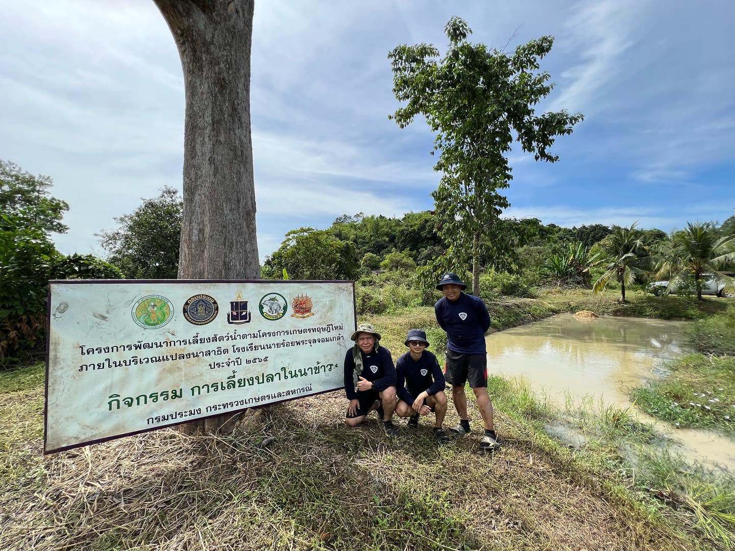 ปรับปรุงภูมิทัศน์ บริเวณบ่อสาธิตการเลี้ยงปลาในนาข้าว..คลิก
