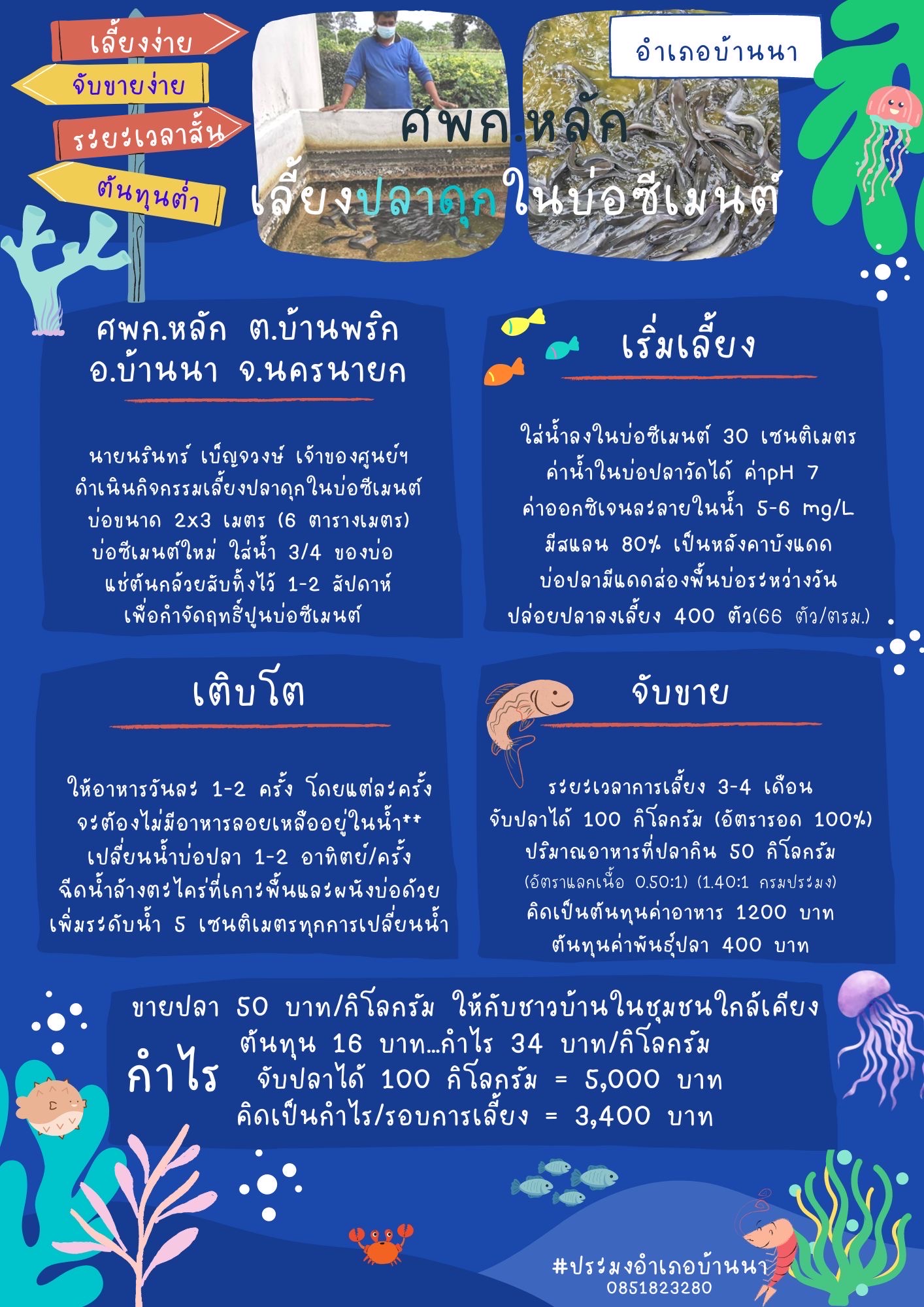 ศพก.หลัก เลี้ยงปลาดุกในบ่อซีเมนต์