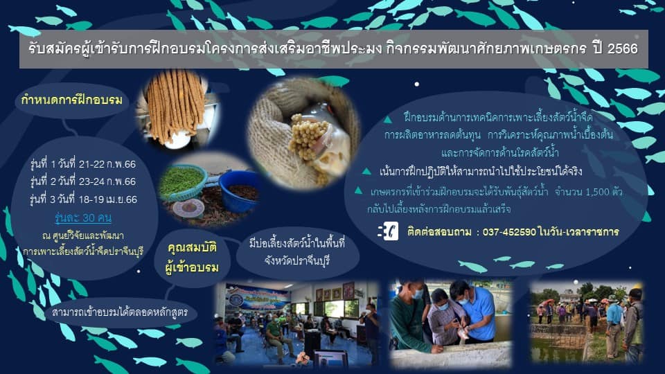 รับสมัครอบรม กิจกรรมพัฒนาศักยภาพเกษตรกร ประจำปี 2566..คลิก