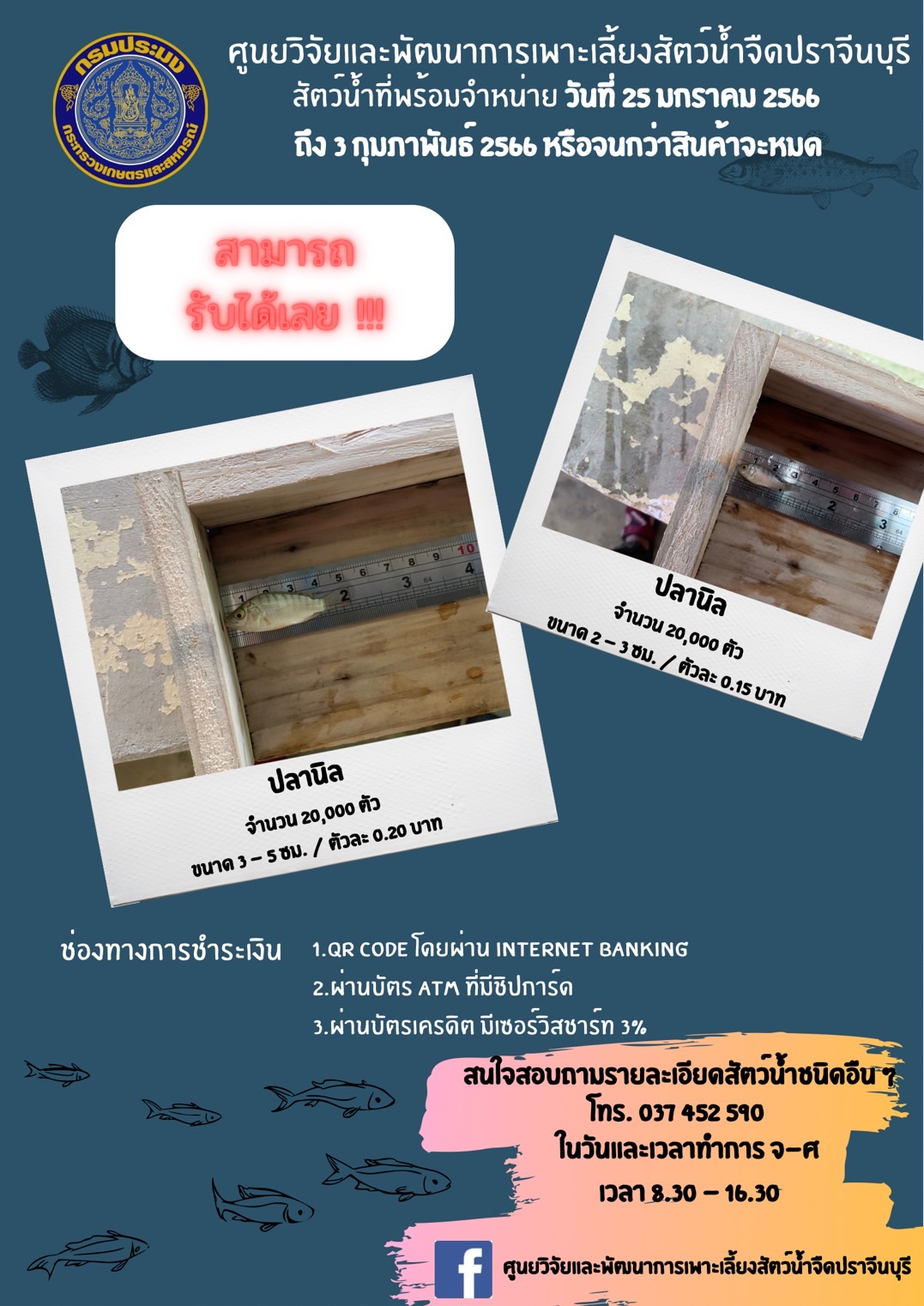 สัตว์น้ำพร้อมจำหน่าย..คลิก