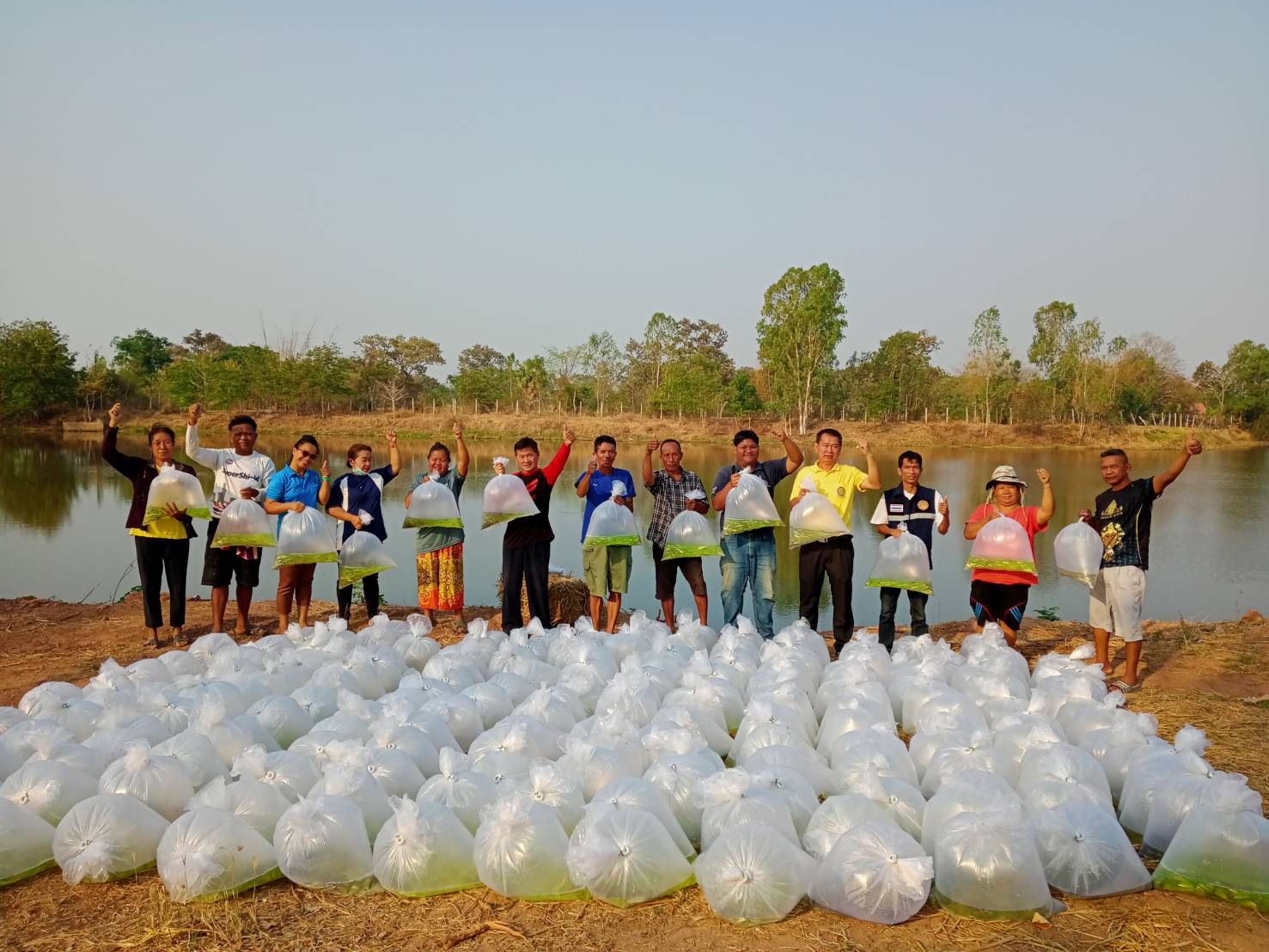 โครงการธนาคารสินค้าเกษตร(กิจกรรมสนับสนุนธนาคารผลผลิตสัตว์น้ำแบบมีส่วนร่วม) แหล่งน้ำหนองสระ บ้านโพนเมือง ตำบลไม้กลอน อำเภอพนาจังหวัดอำนาจเจริญ..คลิก