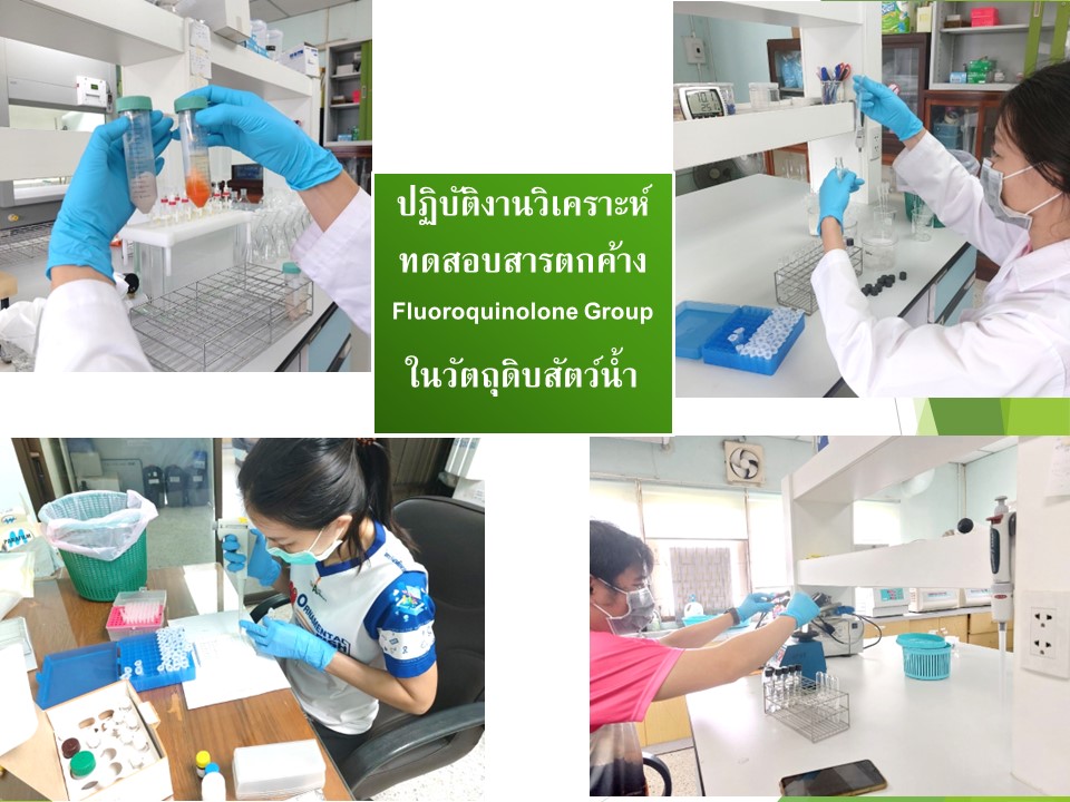 การปฏิบัติงานทดสอบสารตกค้างในวัตถุดิบสัตว์น้ำ ประจำเดือนเมษายน  2566..คลิก