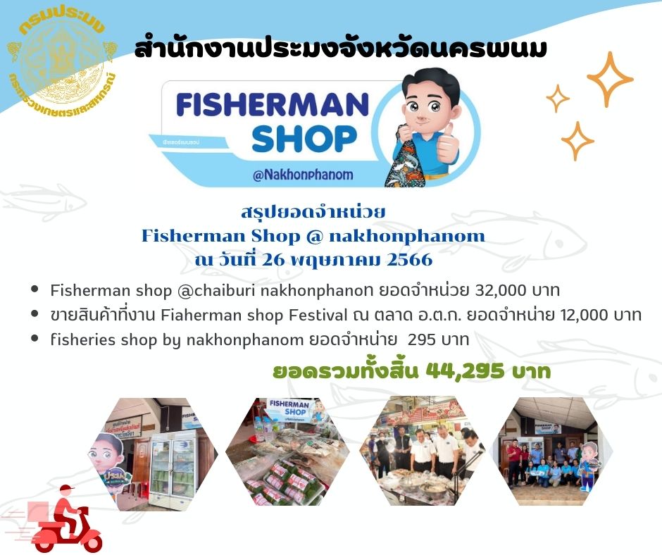 สรุปยอดจำหน่าย ร้าน Fisherman shop@ nakhonphanom..คลิก