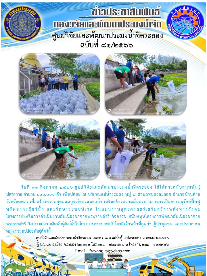 ข่าวประชาสัมพันธ์กิจกรรมฉบับที่ 81/2566..คลิก