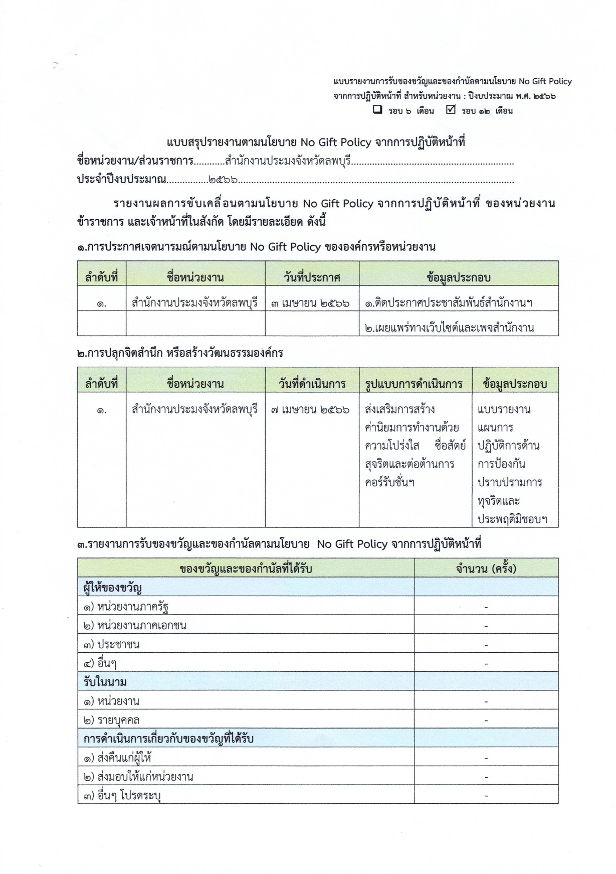 NO GIFT POLICY..คลิก