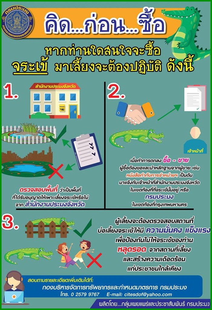 ข้อควรรู้...ก่อนประกอบกิจการเพาะเลี้ยงจระเข้ ..คลิก