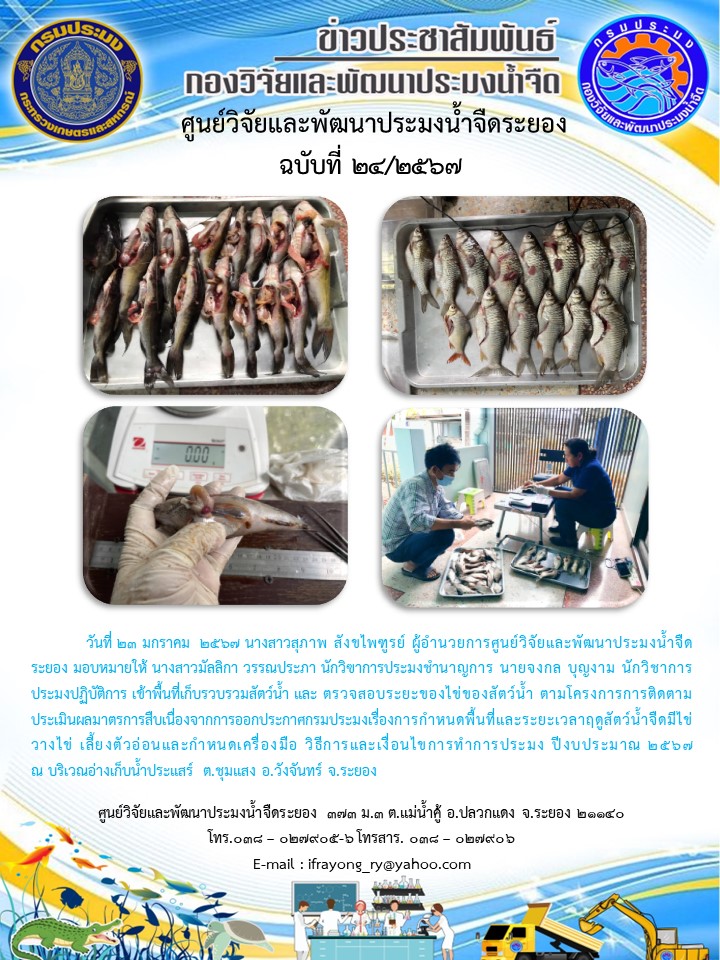 ข่าวประชาสัมพันธ์กิจกรรมฉบับที่ 24/2567..คลิก