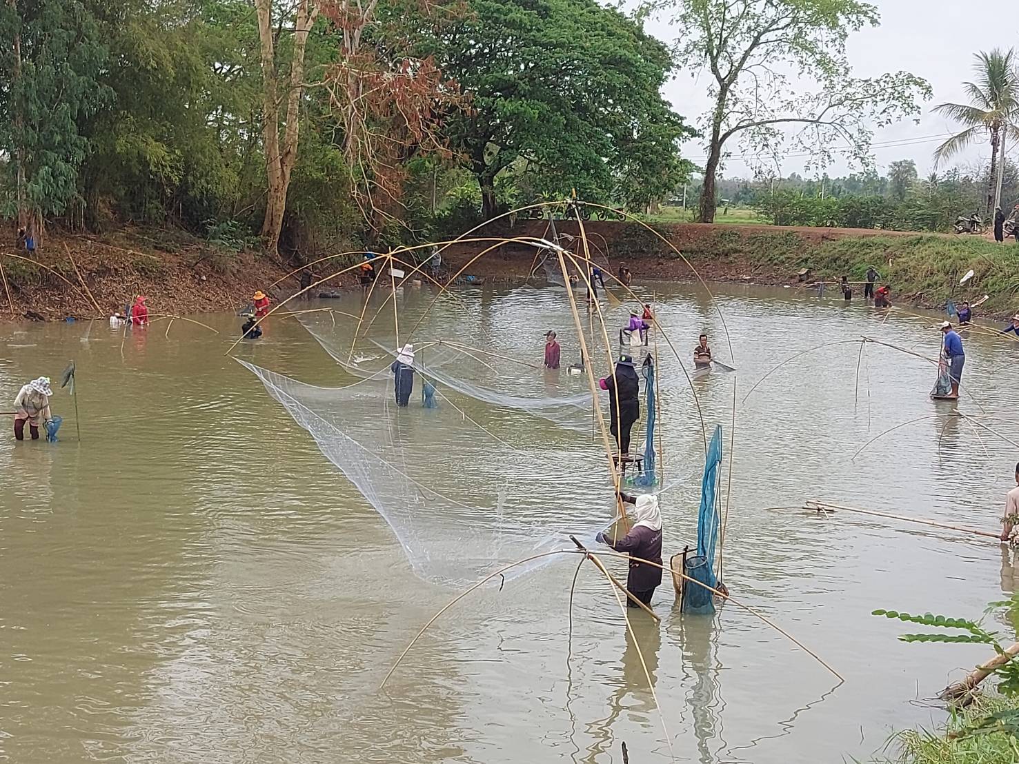 นายสมภาร วังคีรี ประมงอำเภอเมืองหนองบัวลำภู ร่วมงานจับปลาการกุศล ณ แหล่งน้ำหนองบัว