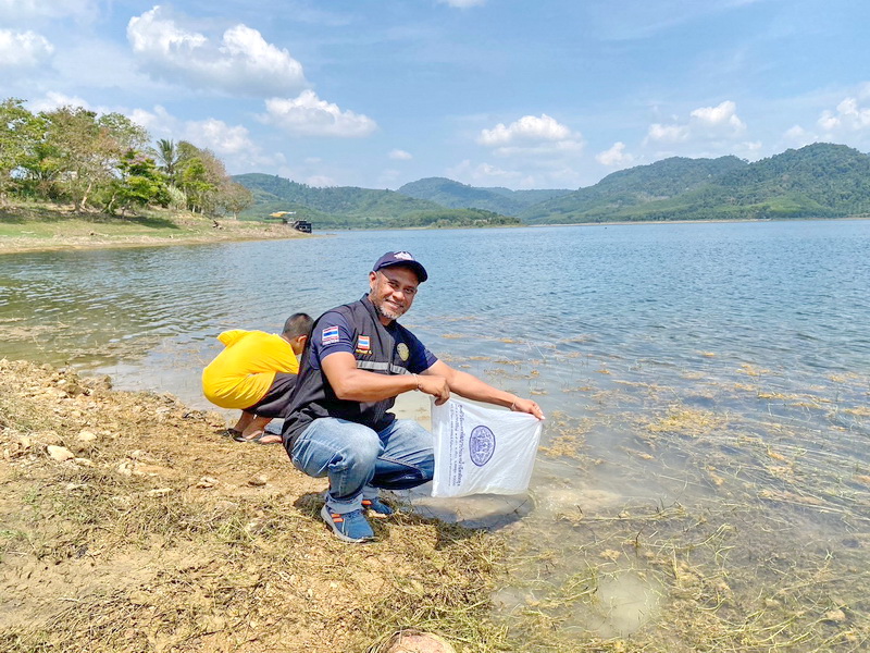 ร่วมปล่อยพันธุ์กุ้งก้ามกราม ลงสู่อ่างเก็บน้ำห้วยน้ำใส อ.ป่าพะยอม จ.พัทลุง..คลิก