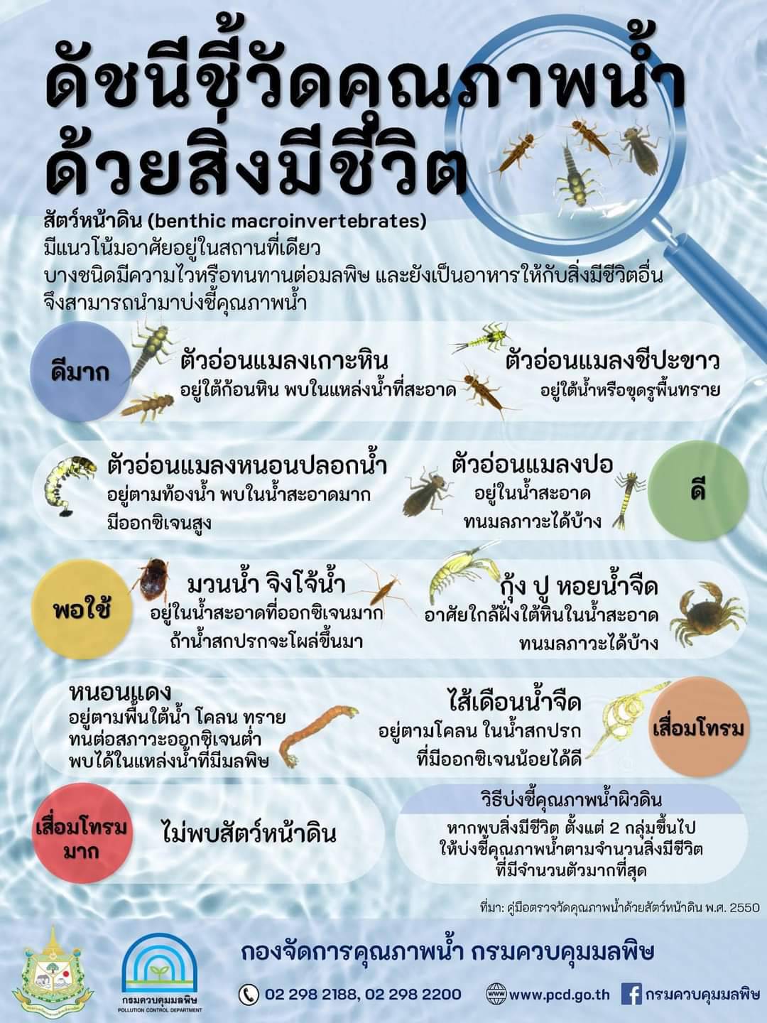 ดัชนีชี้วัดคุณภาพน้ำด้วยสิ่งมีชีวิตสัตว์หน้าดิน..คลิก