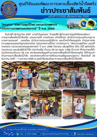 โครงการ “ส่งความสุขปีใหม่ มอบให้เกษตรกร กระทรวงเกษตรและสหกรณ์” ปี พ.ศ. 2568..คลิก