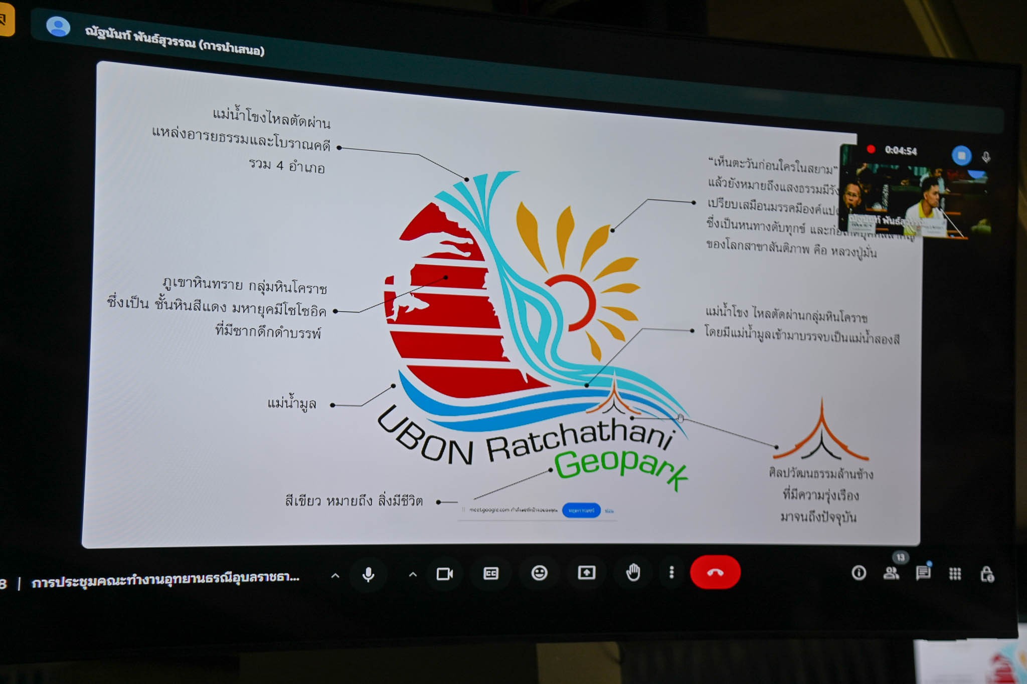 ประมงอุบล เข้าร่วมประชุมคณะทำงานอุทธยานธรณีอุบลราชธานี จังหวัดอุบลราชธานี ครั้งที่ 1/2568
