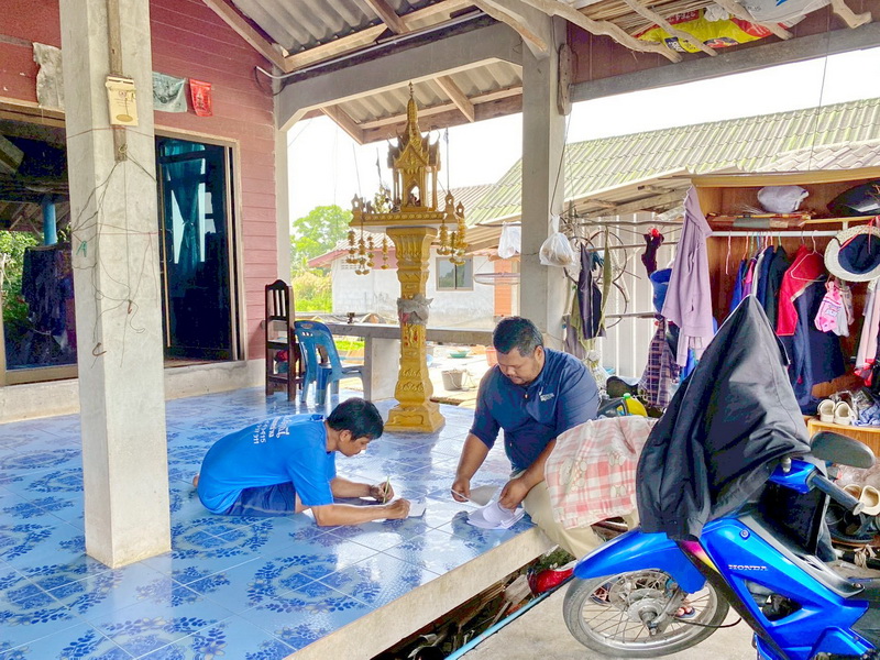 ดำเนินการเก็บข้อมูลผลจับสัตว์น้ำจากชาวประมง ในพื้นที่ทะเลน้อยจังหวัดพัทลุง