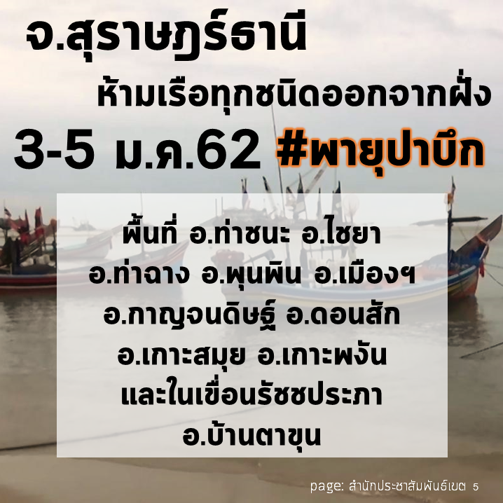 ห้ามเรือทุกชนิดออกจากฝั่งทุกอำ..ชมภาพ