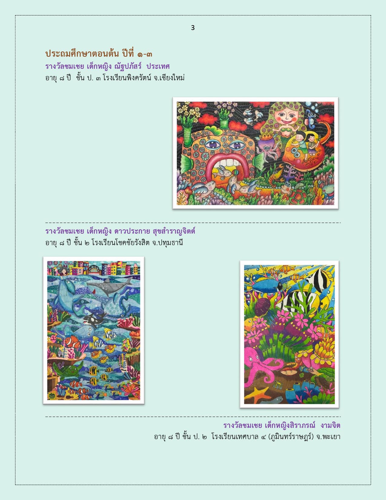 ประกาศ    ผลการตัดสินประกวดวาด..ชมภาพ