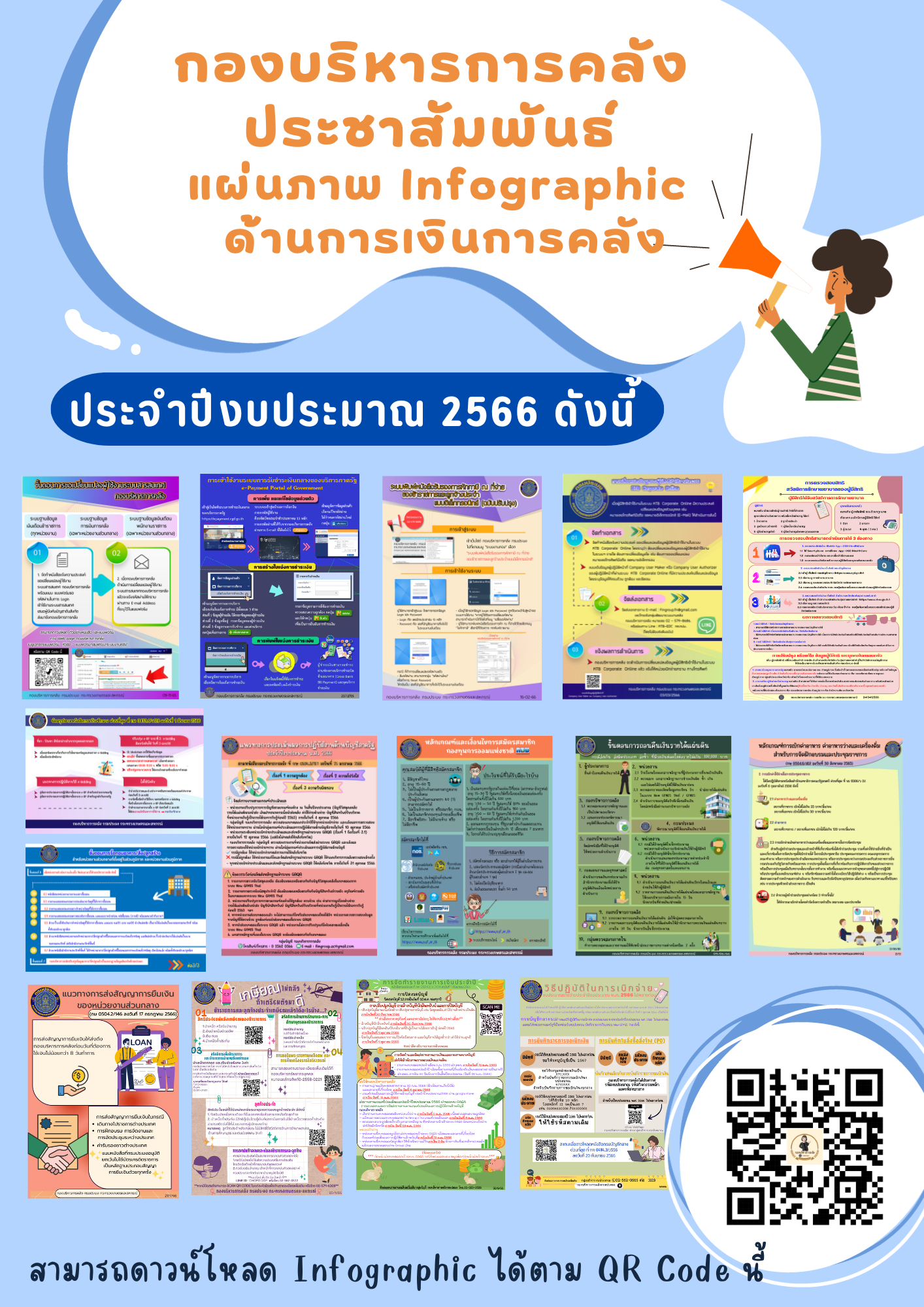 กองบริหารการคลัง ประชาสัมพันธ์ แผ่นภาพ Infographic ด้านการเงินการคลัง