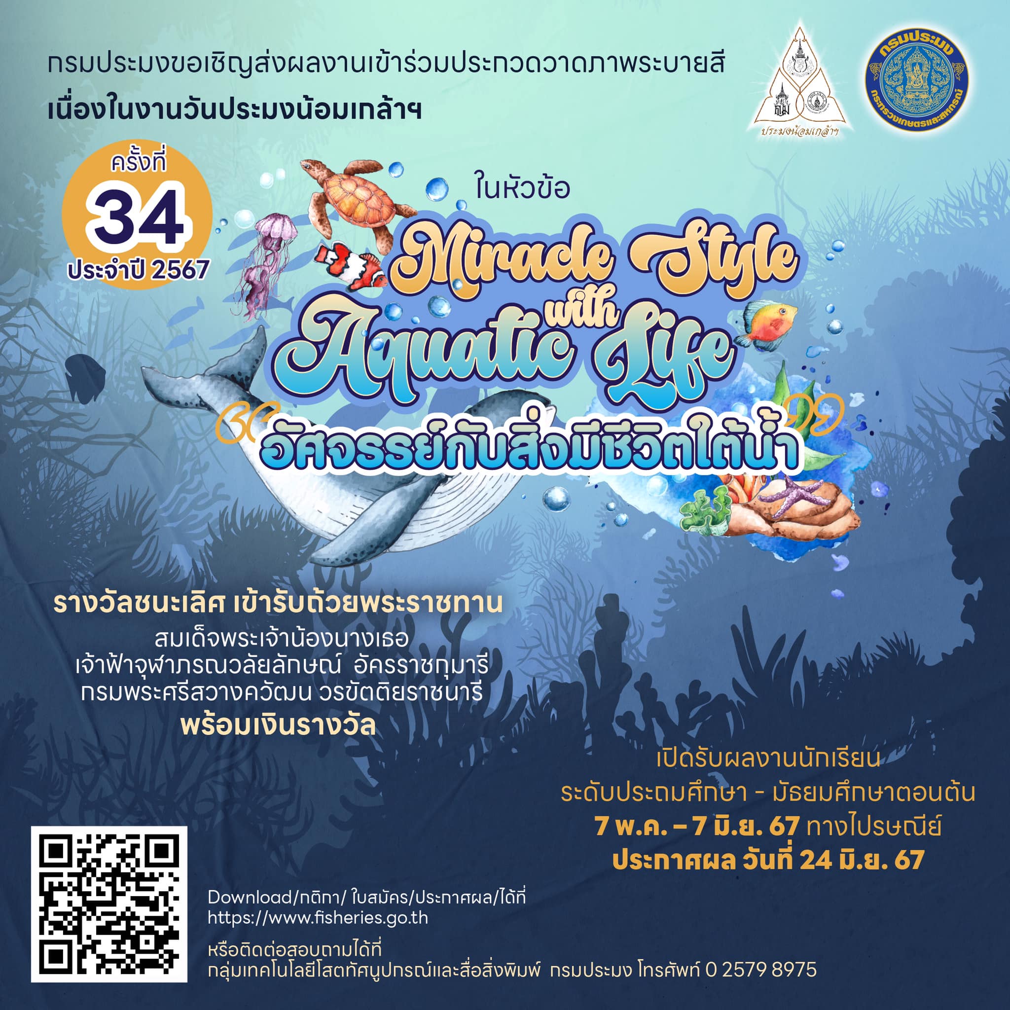 การประกวดวาดภาพระบายสี...ในงานวันประมงน้อมเกล้าฯ ครั้งที่ 34 ประจำปี 2567