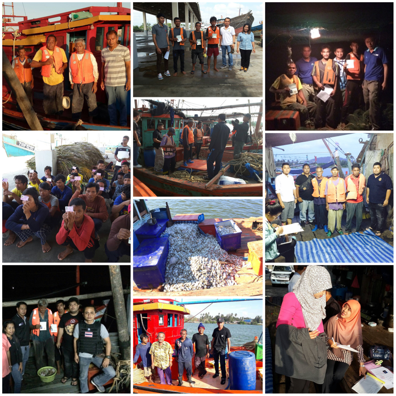 ประมวลภาพกิจกรรมการตรวจเรือ ณ ท่าเทียบเรือ ของศูนย์ควบคุมการแจ้งเข้า-ออกเรือประมงนราธิวาส ประจำปี เดือนมีนาคม 2560