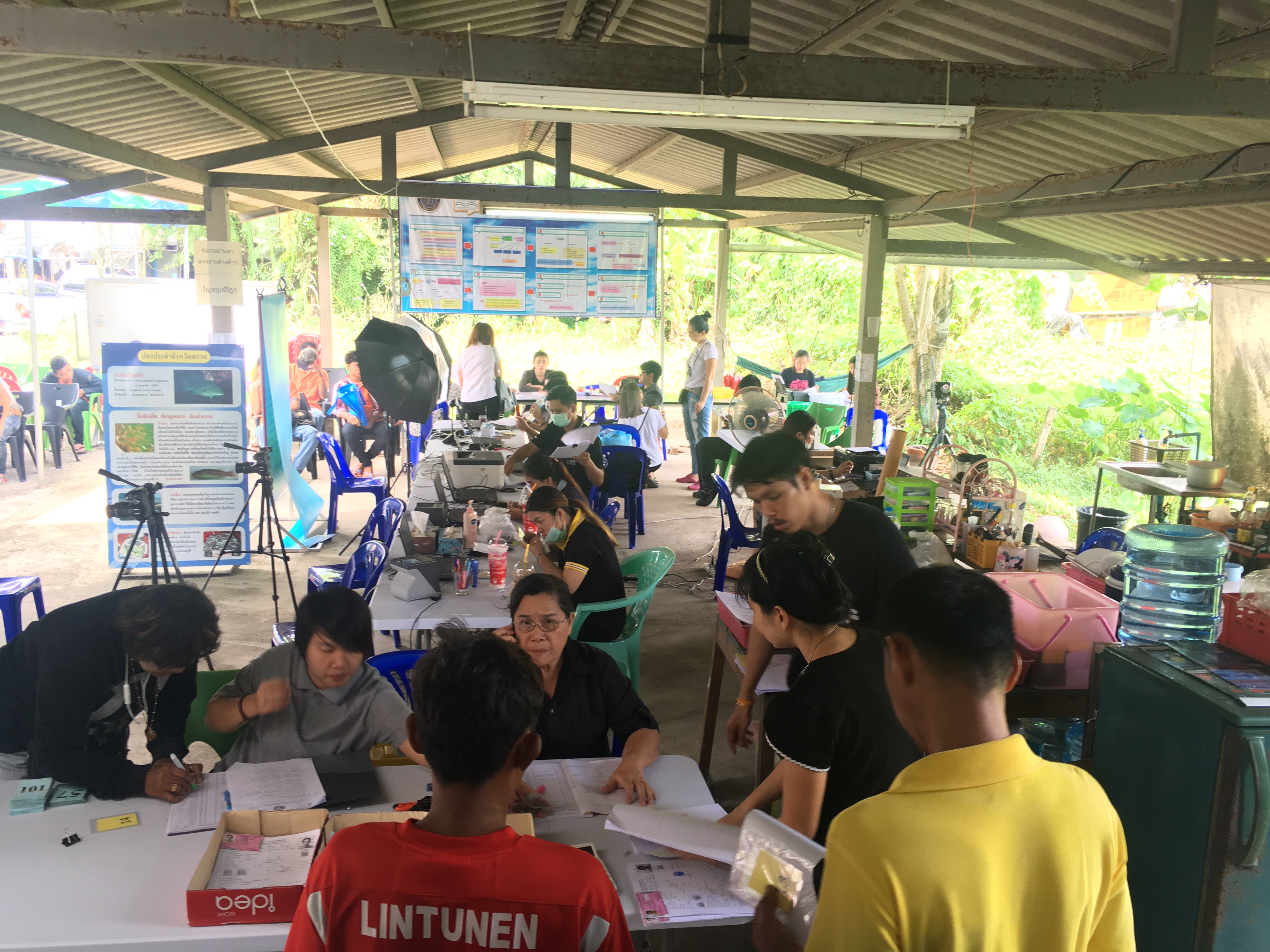 ดำเนินการจัดทำหนังสือคนประจำเรือสำหรับแรงงานต่างด้าว ณ ศูนย์ควบคุมการแจ้งเข้า - ออกเรือประมง ตราด..คลิก