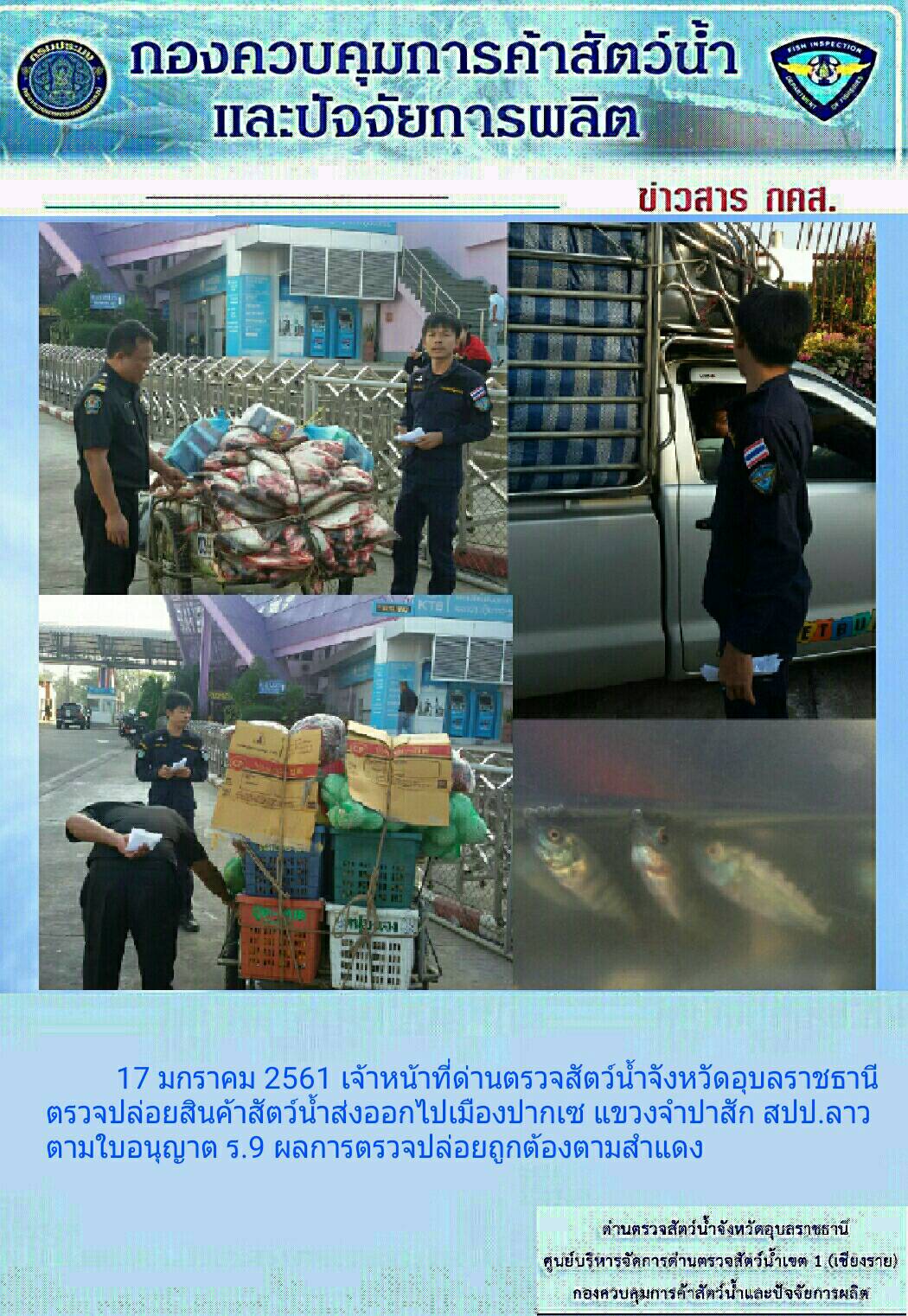 งานควบคุม ตรวจสอบ และตรวจป้องกันการลักลอบการส่งออกสินค้าสัตว์น้ำ ระหว่างวันที่ 14-17 มกราคม 2561..คลิก