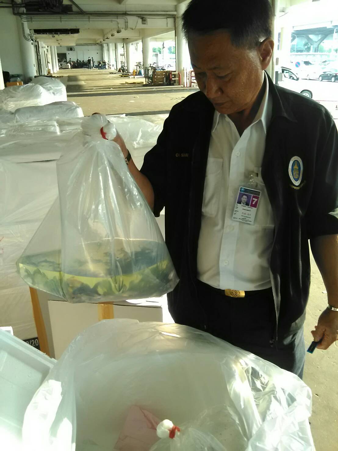 ด่านตรวจสัตว์นำ้ท่าอากาศยานดอนเมือง ตรวจสอบสินค้าสัตว์นำ้ส่งออก..คลิก