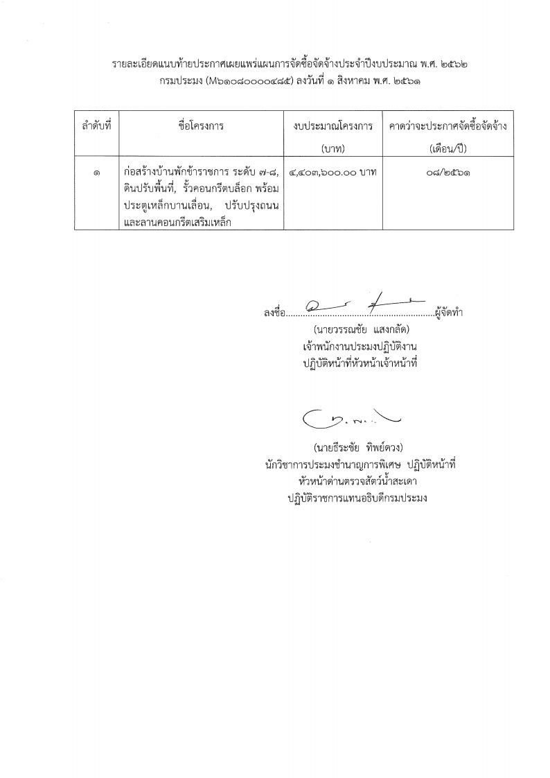 ประกาศ กรมประมง เรื่อง เผยแพร่แผนการจัดซื้อจัดจ้าง ประจำปีงบประมาณ พ.ศ. 2562..คลิก