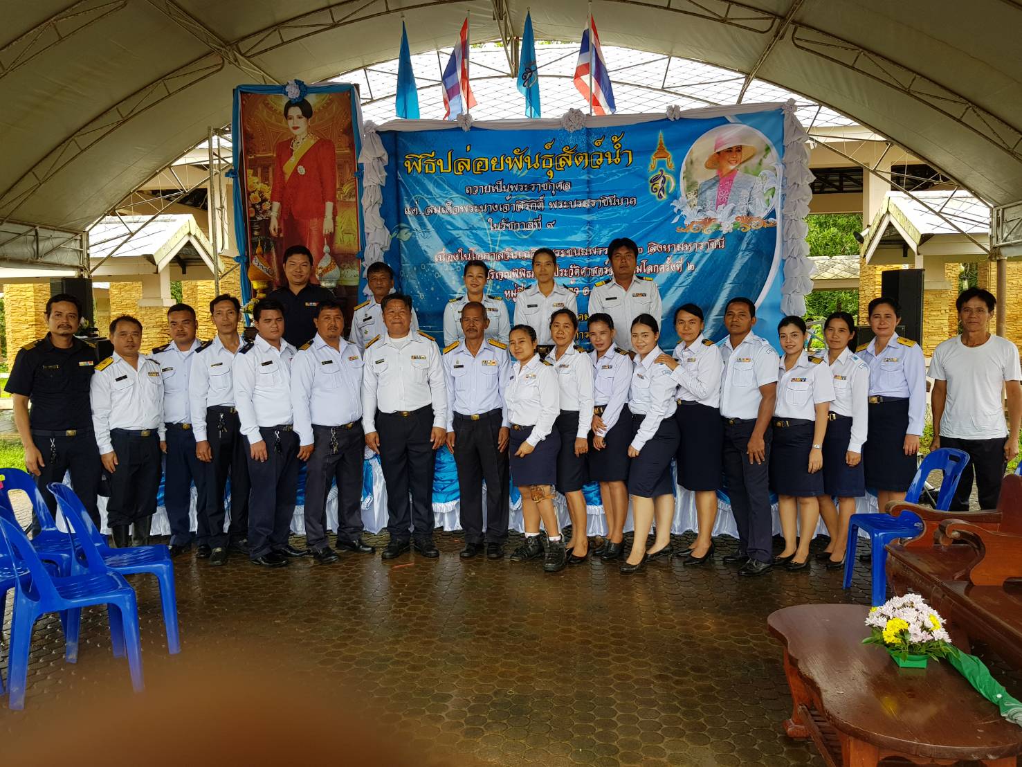ด่านตรวจสัตว์น้ำจังหวัดระนองเข้าร่วมพิธีปล่อยพันธุ์สัตว์น้ำ