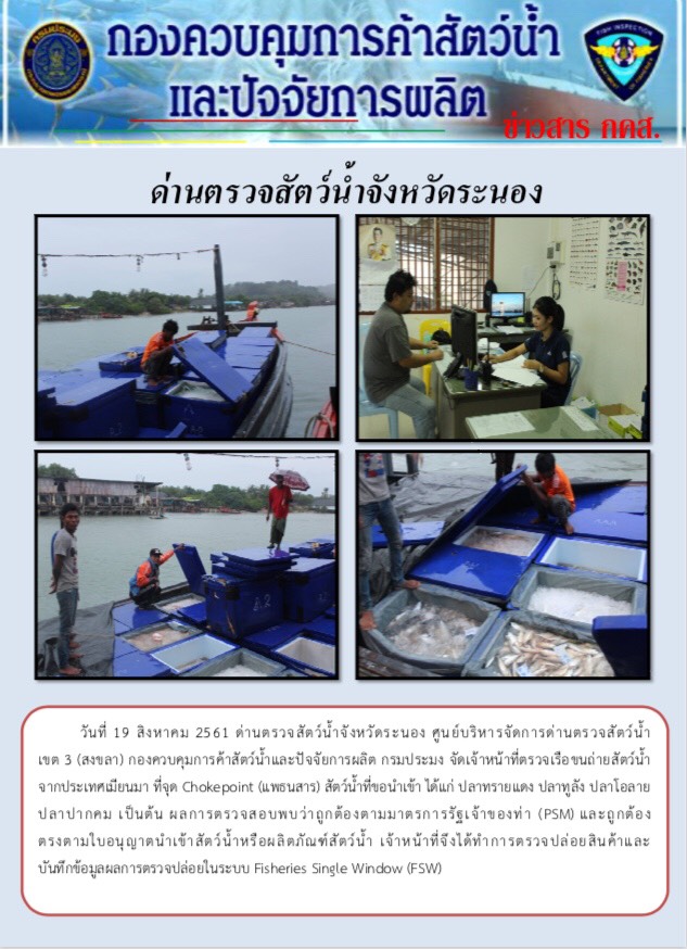 ตรวจสอบเรือและสินค้านำเข้าจากประเทศ MYANMAR