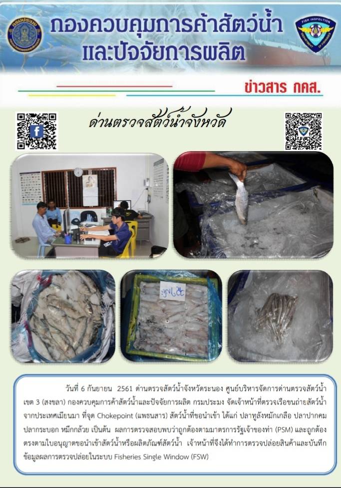 ตรวจสอบเรือและสินค้านำเข้าจากประเทศ MYANMAR