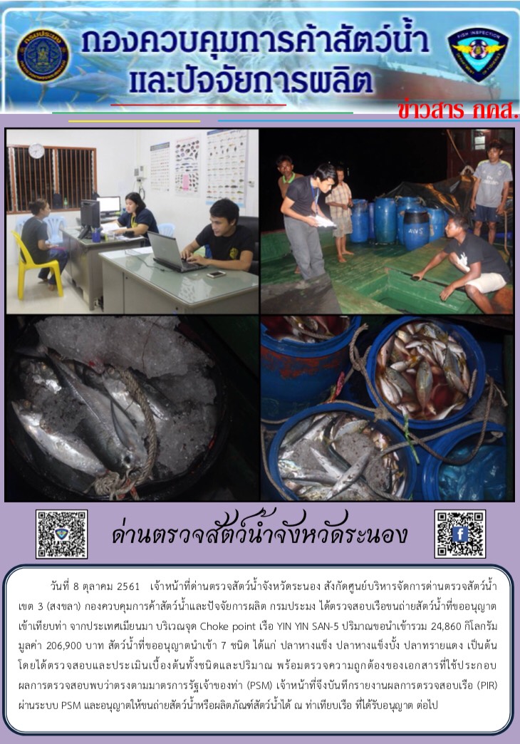 ตรวจสอบเรือและสินค้านำเข้าจากประเทศ MYANMAR..คลิก