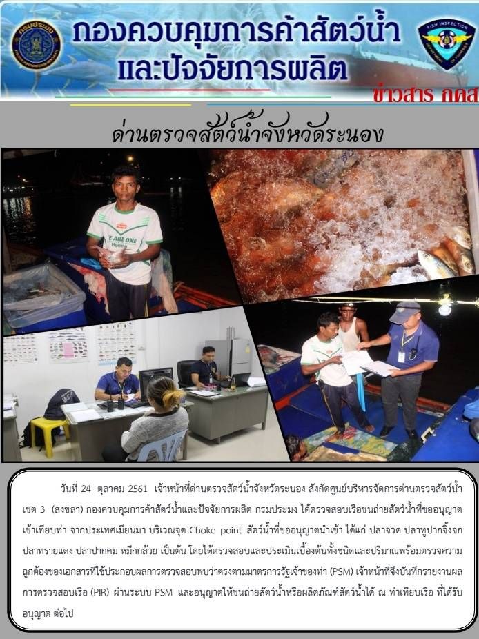 ตรวจสอบเรือและสินค้านำเข้าจากประเทศ MYANMAR