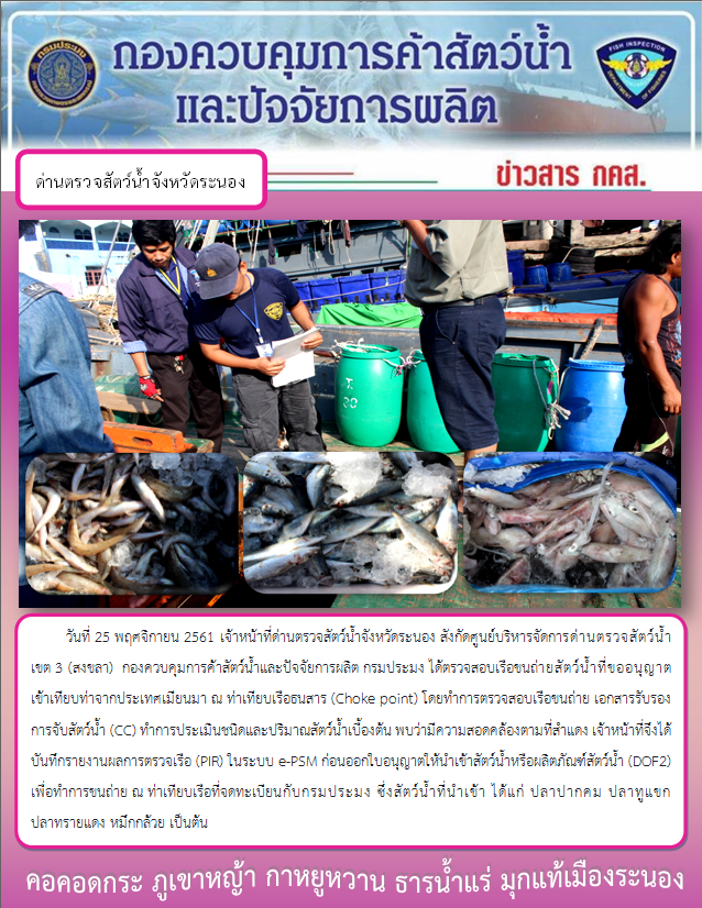ตรวจสอบเรือและสินค้านำเข้าจากประเทศ MYANMAR