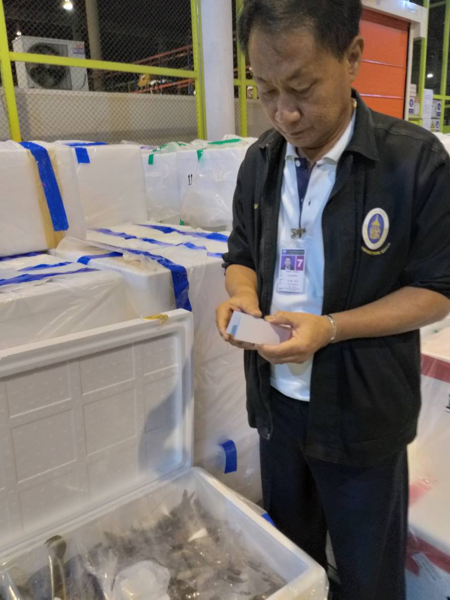 ด่านตรวจสัตว์นำ้ท่าอากาศยานดอนเมือง ตรวจสอบสินค้าสัตว์นำ้ส่งออก..คลิก