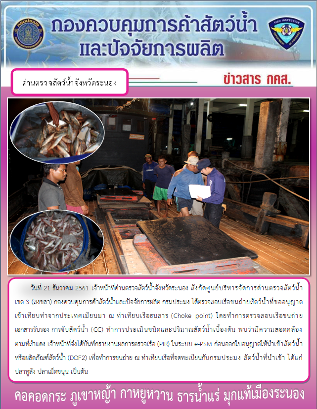 ตรวจสอบเรือและสินค้านำเข้าจากประเทศ MYANMAR