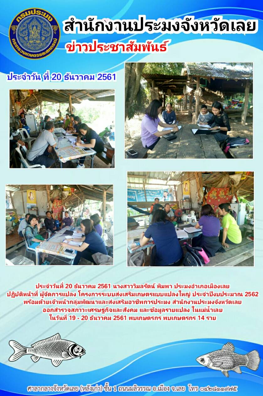 โครงการระบบส่งเสริมเกษตรแบบแปลงใหญ่ ประจำปีงบประมาณ 2562