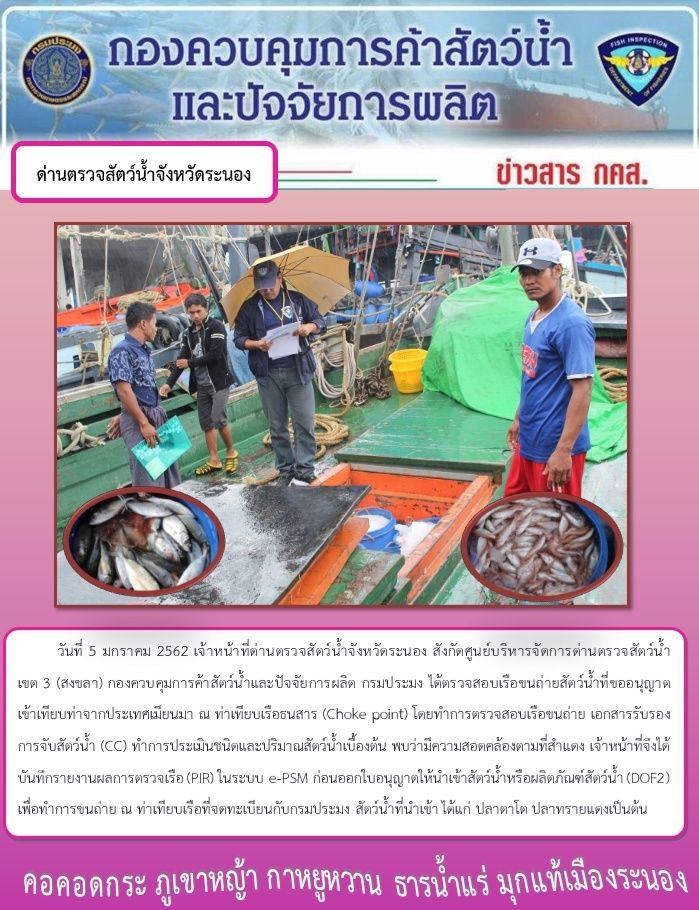 ตรวจสอบเรือและสินค้านำเข้าจากประเทศ MYANMAR