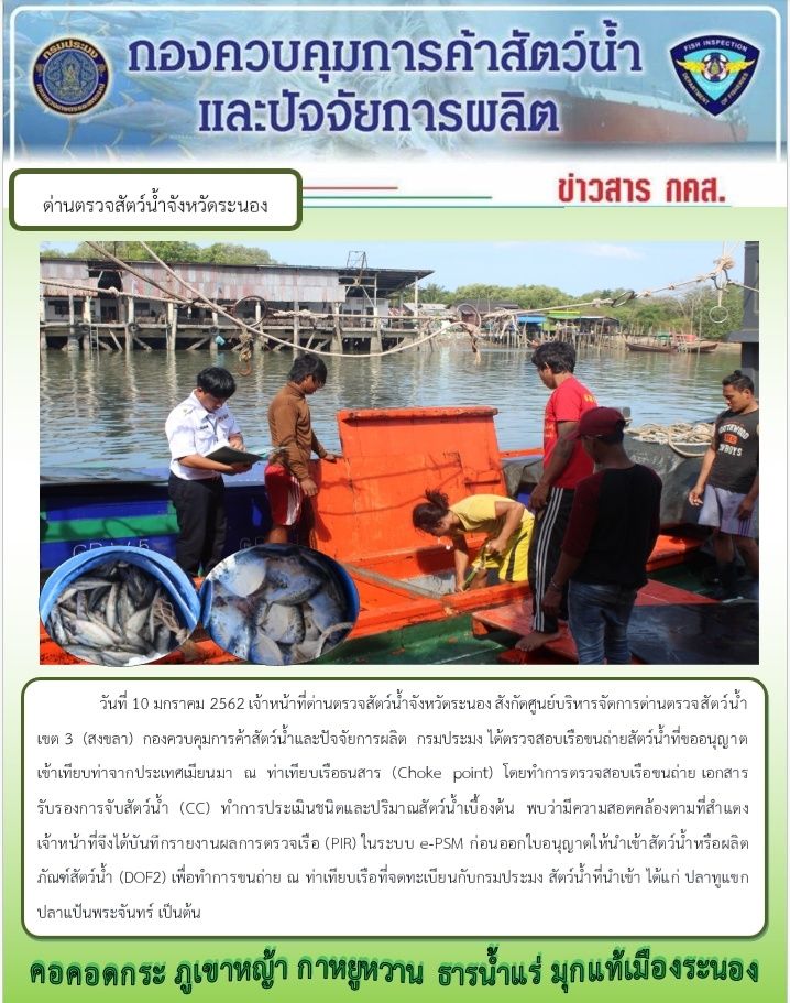 ตรวจสอบเรือและสินค้านำเข้าจากประเทศ MYANMAR