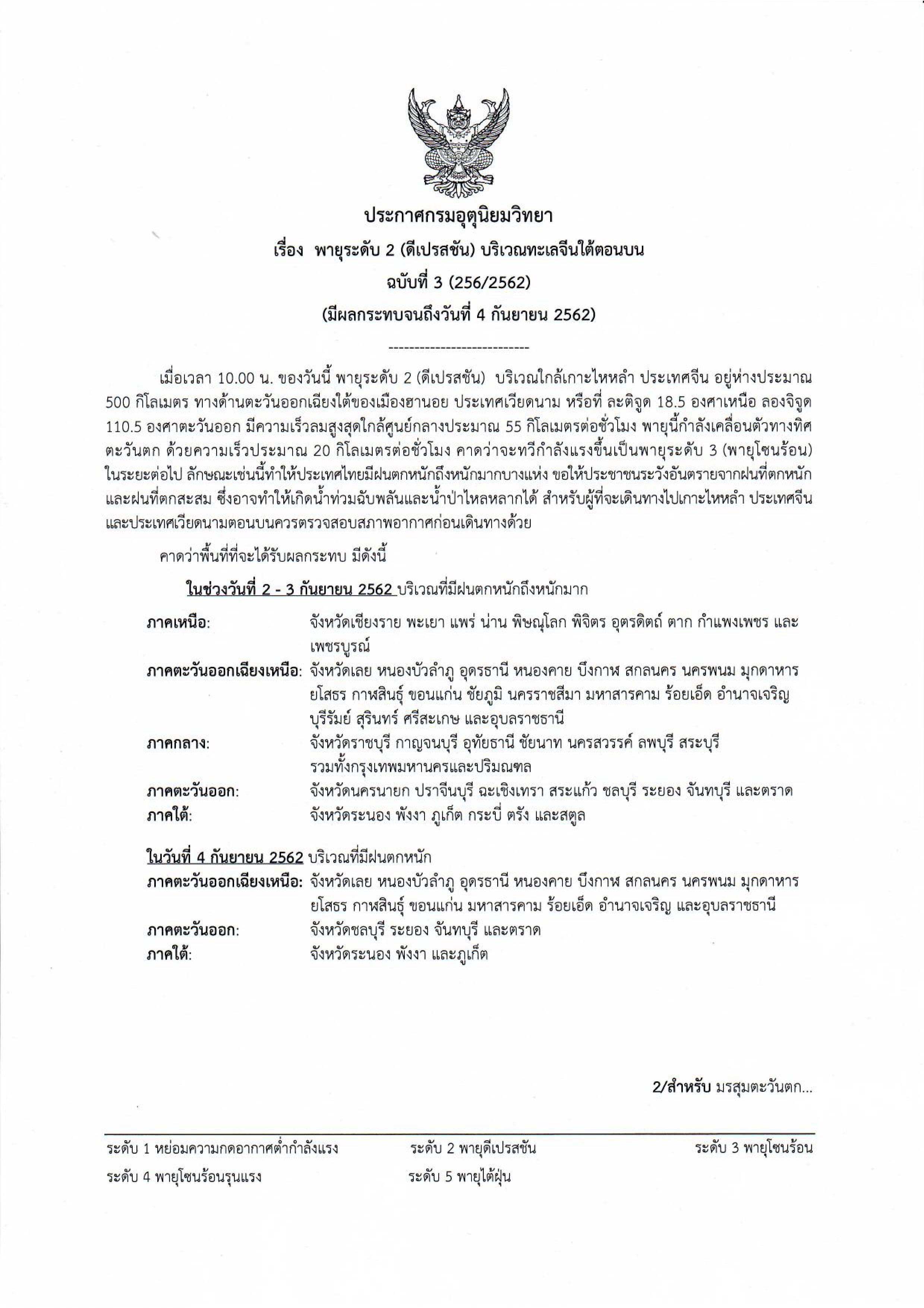 ประกาศกรมอุตุนิยมวิทยา ..คลิก