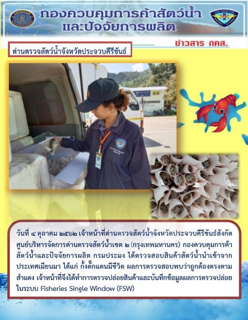 สินค้าสัตว์น้ำนำเข้าจากประเทศเมียนมา..คลิก
