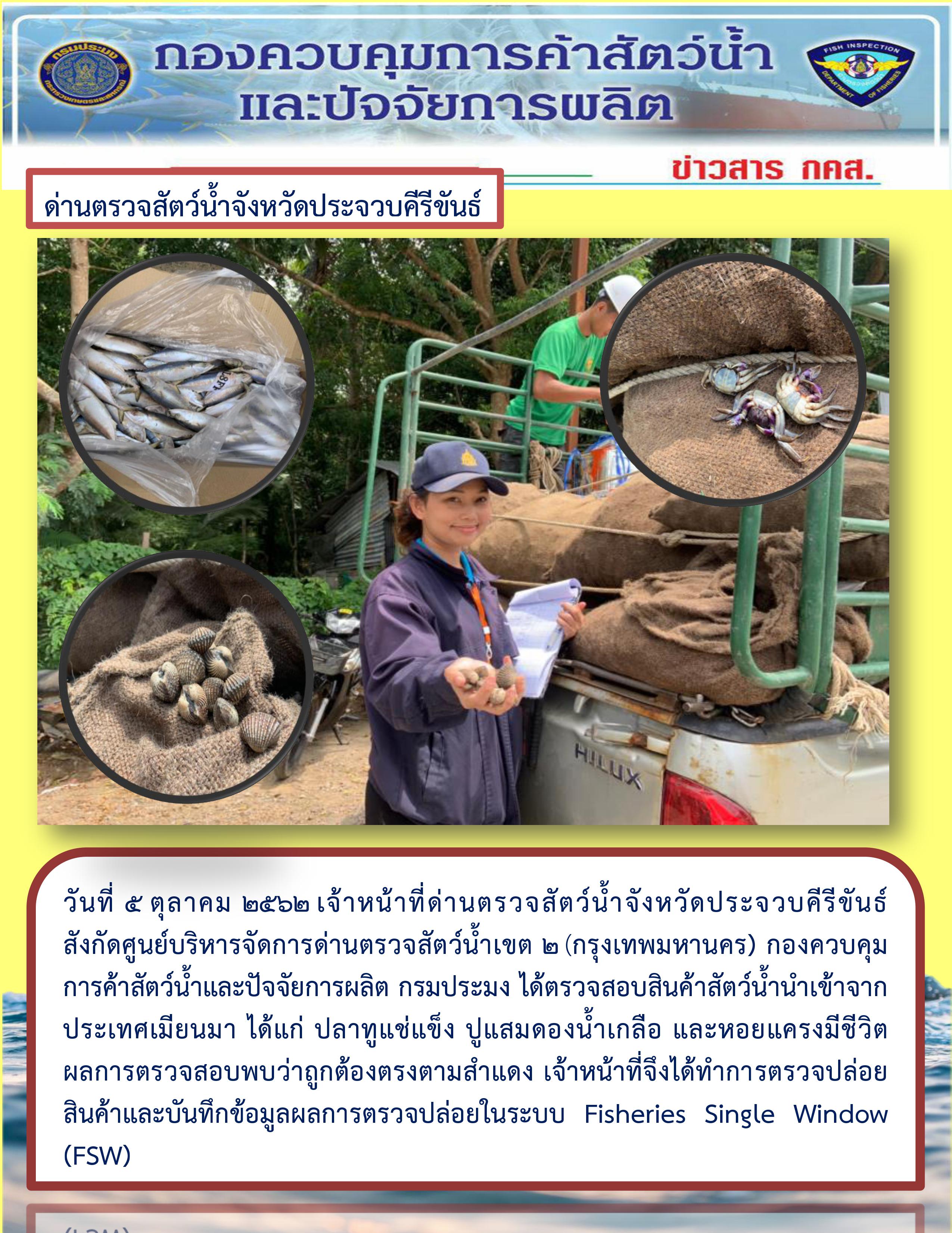 สินค้าสัตว์น้ำนำเข้าจากประเทศเมียนมา..คลิก